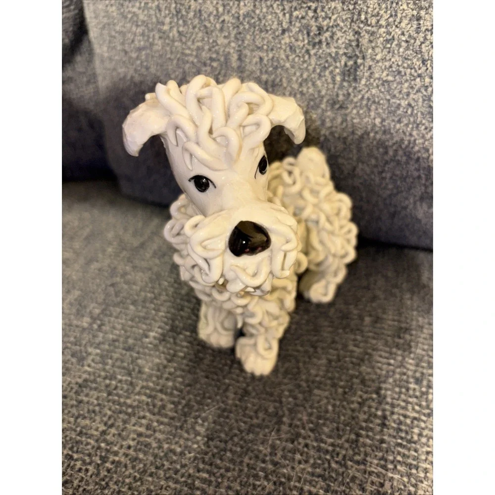 VTG Italian Porcelain Spaghetti Poodle Dog Figurines Set of 2
